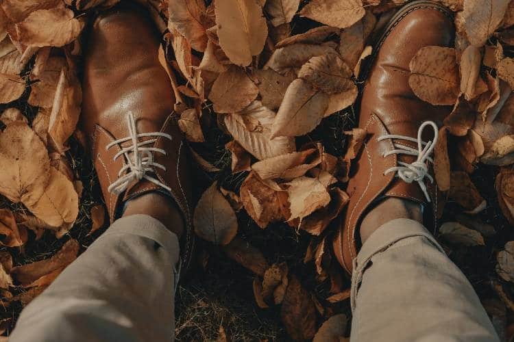 wearing khaki pants and shoes